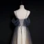 Illusion Gris Dégradé De Couleur Rougissant Rose Transparentes Robe De Soirée 2020 Princesse Bretelles Spaghetti Manches Courtes Paillettes Perlage Glitter Tulle Longue Volants Dos Nu Robe De Ceremonie