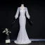 Scintillantes Gris Paillettes Robe De Soirée 2020 Trompette / Sirène V-Cou Gonflée Manches Longues Longue Dos Nu Robe De Ceremonie
