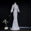 Scintillantes Gris Paillettes Robe De Soirée 2020 Trompette / Sirène V-Cou Gonflée Manches Longues Longue Dos Nu Robe De Ceremonie