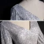 Scintillantes Gris Paillettes Robe De Soirée 2020 Trompette / Sirène V-Cou Gonflée Manches Longues Longue Dos Nu Robe De Ceremonie