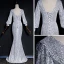Scintillantes Gris Paillettes Robe De Soirée 2020 Trompette / Sirène V-Cou Gonflée Manches Longues Longue Dos Nu Robe De Ceremonie