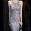 Sexy Gris Robe De Soirée 2020 Trompette / Sirène Encolure Dégagée Sans Manches Paillettes Gland Longue Volants Dos Nu Robe De Ceremonie