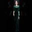 Affordable Dark Green Velour Winter Evening Dresses  2020 Trumpet / Mermaid See-through Scoop Neck 3/4 Sleeve Rhinestone Floor-Length / Long Formal Dresses