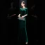 Affordable Dark Green Velour Winter Evening Dresses  2020 Trumpet / Mermaid See-through Scoop Neck 3/4 Sleeve Rhinestone Floor-Length / Long Formal Dresses