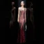 Sparkly Burgundy Sequins Evening Dresses  2020 Trumpet / Mermaid V-Neck Sleeveless Floor-Length / Long Ruffle Backless Formal Dresses