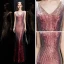 Sparkly Burgundy Sequins Evening Dresses  2020 Trumpet / Mermaid V-Neck Sleeveless Floor-Length / Long Ruffle Backless Formal Dresses