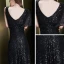 Scintillantes Noire Paillettes Robe De Soirée 2020 Trompette / Sirène Encolure Carrée Une épaule Manches Courtes Longue Volants Dos Nu Robe De Ceremonie