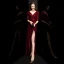 Sexy Bordeaux Paillettes Robe De Soirée 2020 Trompette / Sirène Col v profond 3/4 Manches Fendue devant Longue Robe De Ceremonie