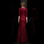 Sexy Bordeaux Paillettes Robe De Soirée 2020 Trompette / Sirène Col v profond 3/4 Manches Fendue devant Longue Robe De Ceremonie