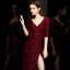 Sexy Bordeaux Paillettes Robe De Soirée 2020 Trompette / Sirène Col v profond 3/4 Manches Fendue devant Longue Robe De Ceremonie