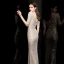 Scintillantes Champagne Paillettes Robe De Soirée 2020 Trompette / Sirène Col Haut 1/2 Manches Perlage Longue Volants Dos Nu Robe De Ceremonie