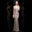 Abordable Or Rose Paillettes Robe De Soirée 2020 Trompette / Sirène V-Cou Sans Manches Longue Volants Dos Nu Robe De Ceremonie