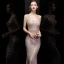 Abordable Or Rose Paillettes Robe De Soirée 2020 Trompette / Sirène V-Cou Sans Manches Longue Volants Dos Nu Robe De Ceremonie
