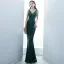 Abordable Or Rose Paillettes Robe De Soirée 2020 Trompette / Sirène V-Cou Sans Manches Longue Volants Dos Nu Robe De Ceremonie