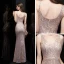 Abordable Or Rose Paillettes Robe De Soirée 2020 Trompette / Sirène V-Cou Sans Manches Longue Volants Dos Nu Robe De Ceremonie