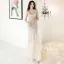 Scintillantes Or Rose Paillettes Robe De Soirée 2020 Trompette / Sirène V-Cou Sans Manches Longue Volants Dos Nu Robe De Ceremonie