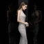 Affordable Silver Sequins Evening Dresses  2020 Trumpet / Mermaid Scoop Neck Sleeveless Floor-Length / Long Formal Dresses