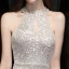 Affordable Silver Sequins Evening Dresses  2020 Trumpet / Mermaid Scoop Neck Sleeveless Floor-Length / Long Formal Dresses