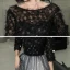 Abordable Noire Dégradé De Couleur Blanche Robe De Soirée 2020 Princesse Transparentes Encolure Dégagée 3/4 Manches Étoile Paillettes Longue Volants Robe De Ceremonie