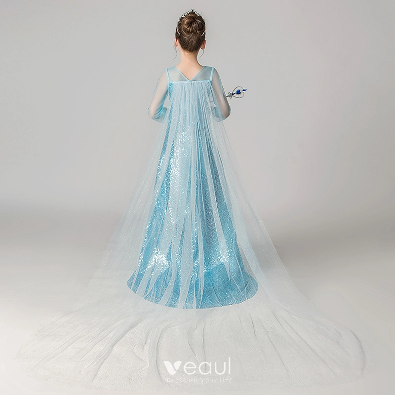 chinese dress ladies Snow Queen Dazzle Costume Gown with Train