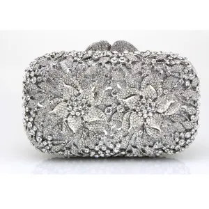 Unieke Zilveren Handtassen Kralen Doorboord Rhinestone Metaal Avond Accessoires 2019
