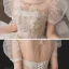 Luxe Champagne La Mariée Robe De Mariée 2020 Robe Boule Transparentes Encolure Dégagée Gonflée Manches Courtes Dos Nu Perlage Paillettes Glitter Tulle Royal Train Volants