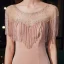 High End Pearl Rosa Durchsichtige Abendkleider 2020 Meerjungfrau Rundhalsausschnitt Ärmellos Strass Perlenstickerei Quaste Sweep / Pinsel Zug Rüschen Festliche Kleider
