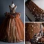 Best Brown Dancing Prom Dresses 2020 Ball Gown V-Neck Sleeveless Appliques Lace Beading Sequins Glitter Tulle Floor-Length / Long Backless Ruffle Formal Dresses