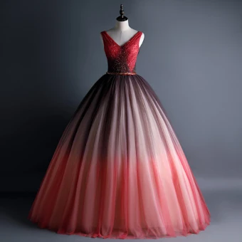 Meilleur Rouge Dansant Robe De Bal 2020 Robe Boule V Cou Sans Manches Ceinture Paillettes Perlage Longue Volants Dos Nu Robe De Ceremonie
