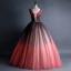 Beste Rot Tanzen Ballkleider 2020 Ballkleid V-Ausschnitt Ärmellos Stoffgürtel Pailletten Perlenstickerei Lange Rüschen Rückenfreies Festliche Kleider