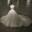 Luxury / Gorgeous Champagne Bridal Wedding Dresses 2020 Ball Gown See-through Scoop Neck Sleeveless Backless Appliques Lace Beading Glitter Tulle Royal Train Ruffle