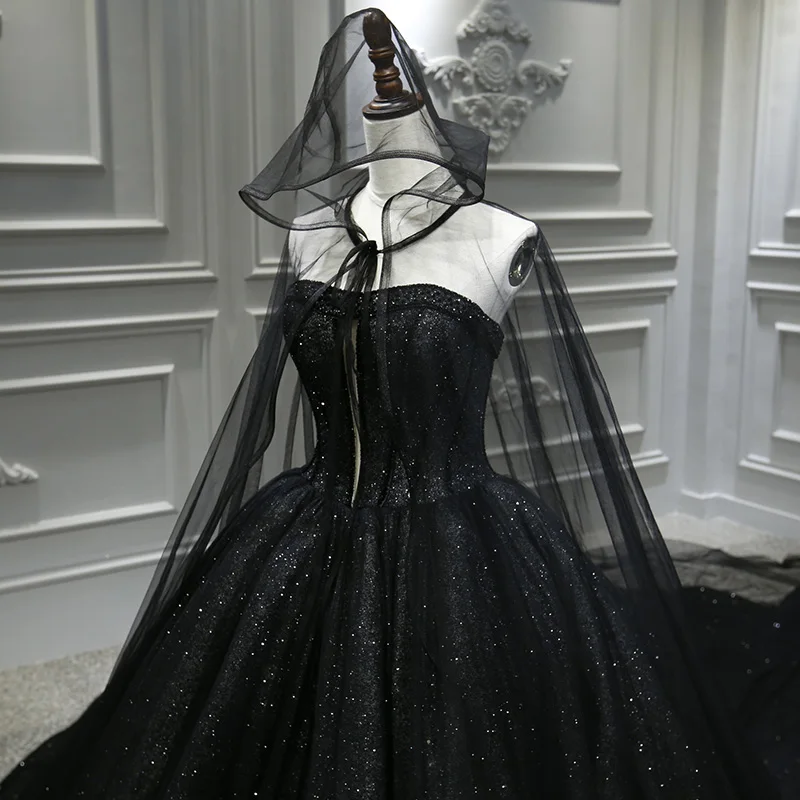 navy blue dress for baby girl Black Lace Thin Straps Mermaid Bridal Dress Light Ivory main image 0