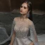 Illusion Gris Transparentes Robe De Soirée 2020 Princesse Encolure Dégagée Sans Manches Perlage Faux Diamant Train De Balayage Volants Robe De Ceremonie