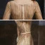 Meilleur Champagne Doré Dansant Robe De Bal 2020 Princesse Transparentes Encolure Dégagée Manches Longues Ceinture Perlage Paillettes Plumes Longue Volants Robe De Ceremonie