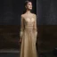 Meilleur Champagne Doré Dansant Robe De Bal 2020 Princesse Transparentes Encolure Dégagée Manches Longues Ceinture Perlage Paillettes Plumes Longue Volants Robe De Ceremonie