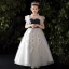 Chic / Beautiful Grey Flower Girl Dresses 2020 A-Line / Princess See-through High Neck Sleeveless Appliques Lace Beading Sequins Floor-Length / Long Ruffle