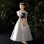 Chic / Beautiful Grey Flower Girl Dresses 2020 A-Line / Princess See-through High Neck Sleeveless Appliques Lace Beading Sequins Floor-Length / Long Ruffle