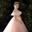 Vintage / Retro Candy Pink Flower Girl Dresses 2020 Ball Gown High Neck Long Sleeve Beading Pearl Rhinestone Spotted Tulle Floor-Length / Long Ruffle