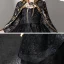 Halloween Cosplay Noire Robe Ceremonie Fille Avec Châle 2020 Robe Boule Encolure Dégagée Manches Longues Appliques En Dentelle Longueur Cheville Volants