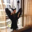 Halloween Cosplay Black Flower Girl Dresses 2020 Sheath / Fit High Neck 1/2 Sleeves Rhinestone Floor-Length / Long Ruffle