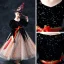 Vintage / Retro Halloween Cosplay Black Brown Flower Girl Dresses 2020 Ball Gown Scoop Neck Puffy 3/4 Sleeve Sash Glitter Star Floor-Length / Long