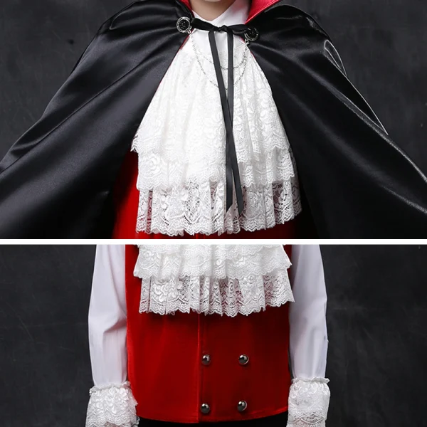 Halloween Cosplay Noire Costumes De Mariage pour garçons 2020 Rouge Gilet