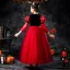 Halloween Cosplay Multi-Colors Flower Girl Dresses 2020 Princess Scoop Neck Detachable Puffy 3/4 Sleeve Ankle Length Ruffle