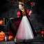 Halloween Cosplay Multi-Colors Flower Girl Dresses 2020 Princess Scoop Neck Detachable Puffy 3/4 Sleeve Ankle Length Ruffle