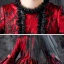 Halloween Cosplay Red Flower Girl Dresses 2020 Ball Gown Scoop Neck 3/4 Sleeve Bell sleeves Appliques Lace Flower Floor-Length / Long Ruffle