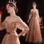 Étoile Marron Robe De Bal 2020 Princesse De l'épaule Gonflée Manches Longues Longue Volants Dos Nu Robe De Ceremonie
