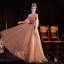 Étoile Marron Robe De Bal 2020 Princesse De l'épaule Gonflée Manches Longues Longue Volants Dos Nu Robe De Ceremonie