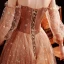 Étoile Marron Robe De Bal 2020 Princesse De l'épaule Gonflée Manches Longues Longue Volants Dos Nu Robe De Ceremonie