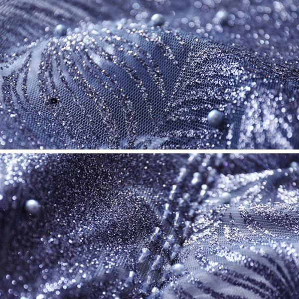 Vintage / Retro Grey Dancing Prom Dresses 2020 A-Line / Princess High Neck Short Sleeve Beading Pearl Glitter Tulle Floor-Length / Long Ruffle Backless Formal Dresses