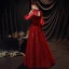 Style Victorien Bordeaux Dansant Robe De Bal 2020 Princesse Transparentes Col Haut Gonflée Manches Longues Noeud Ceinture Perlage Paillettes Longue Volants Dos Nu Robe De Ceremonie